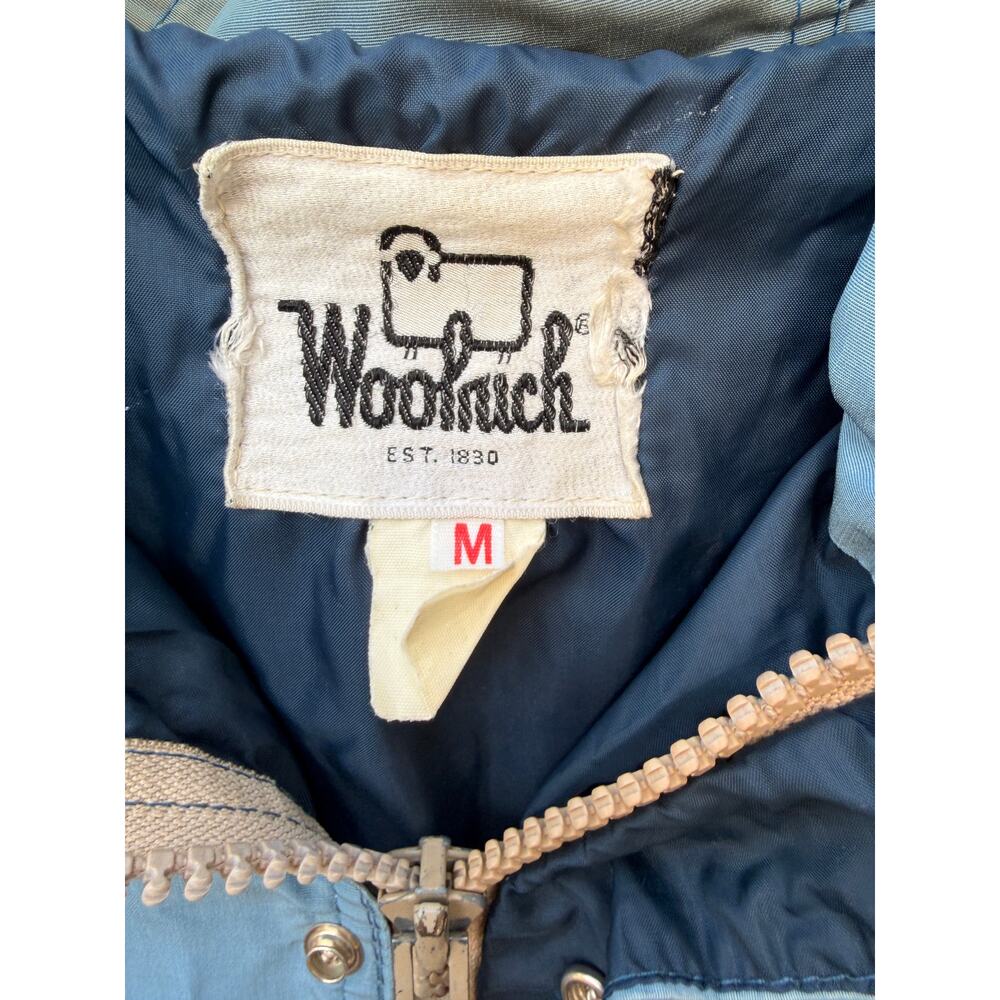 Woolrich Hooded Utility Jacket Blue Zip Front Outdoor Jacket Mens M - Picture 4 of 6